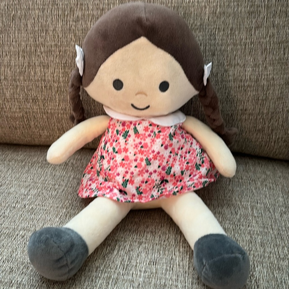 Weighted Door Stopper Little Girl Morgan Home Fashions Brown Hair Doll Pigtails